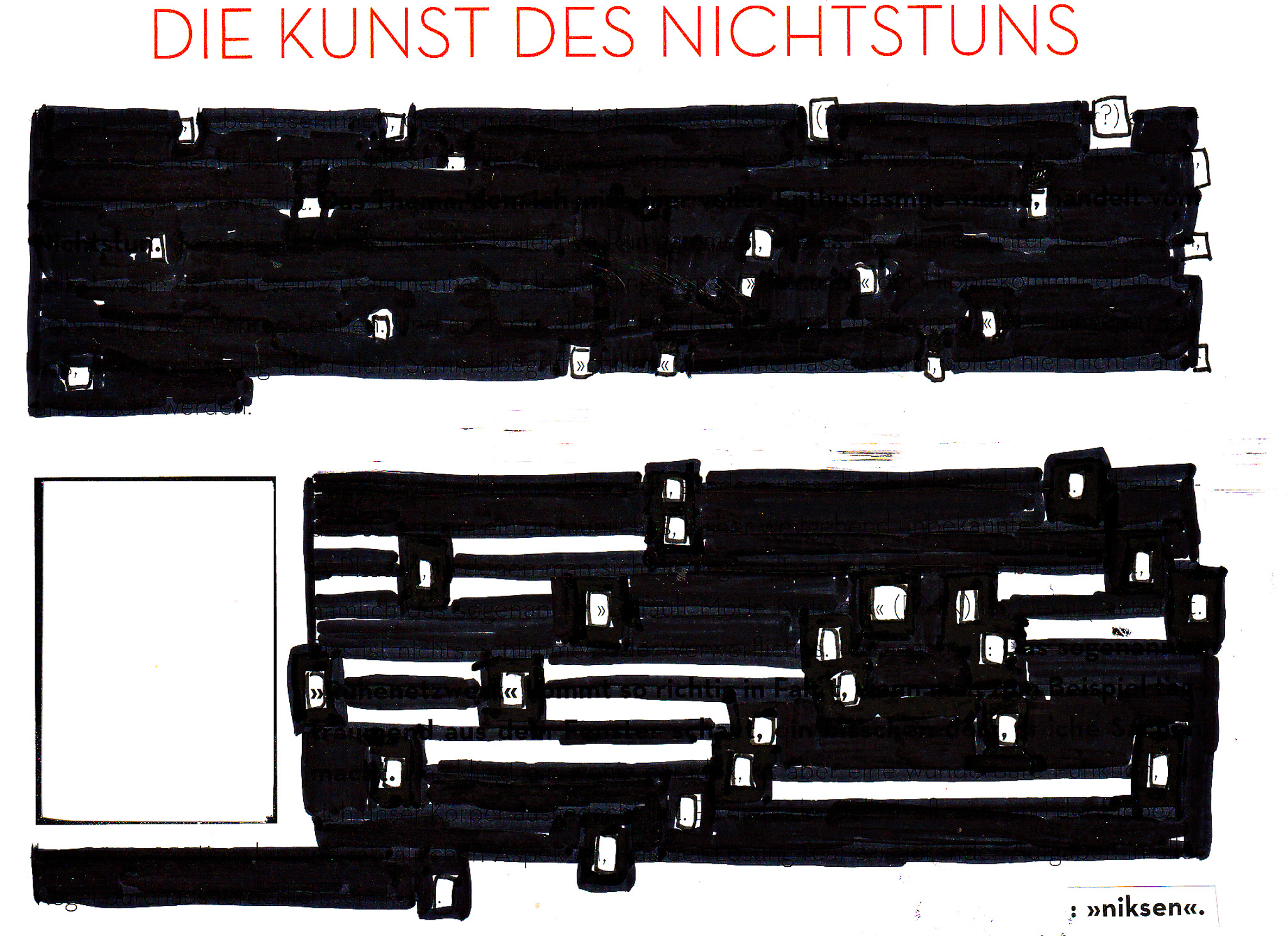 Blackout mit Satzzeichen