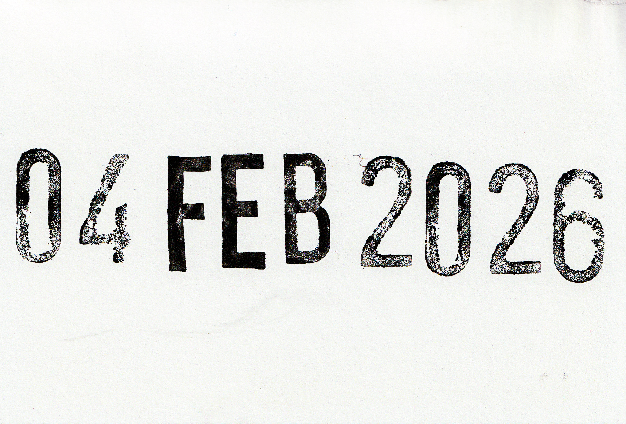 Datum heute, gestempelt