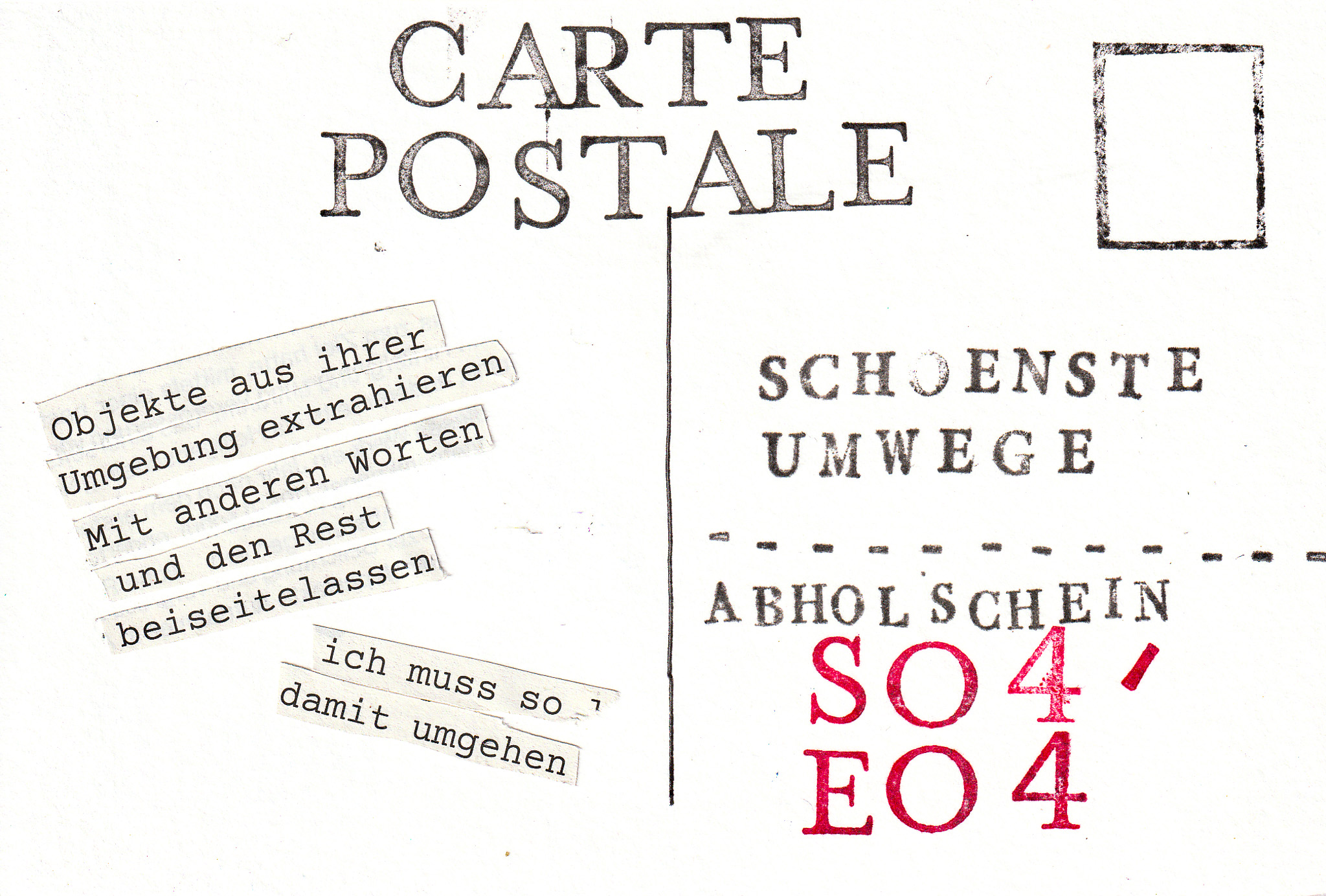 Collage Postkarte zur Ausgabe S04/E04
